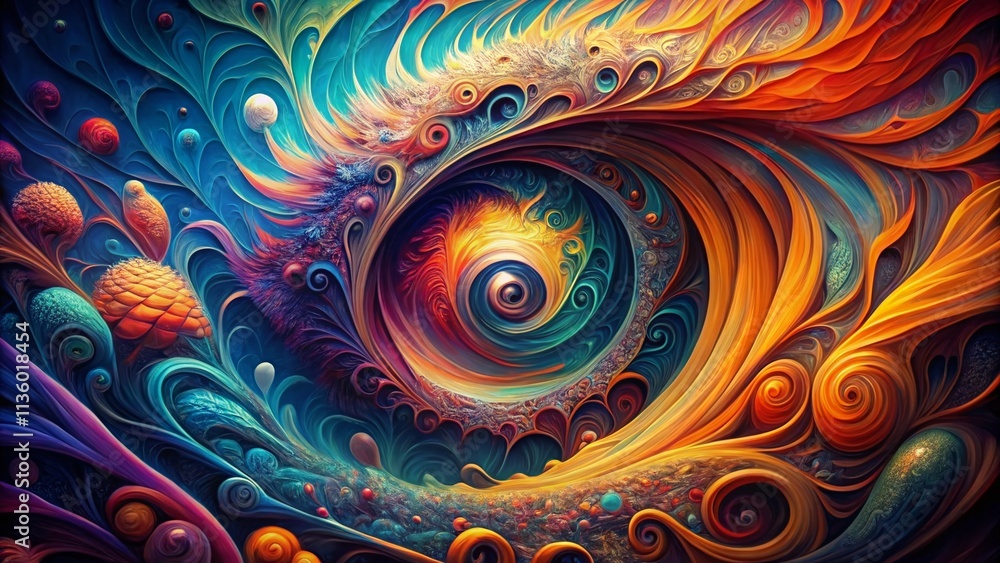 Abstract Illustration of Madness: A Surreal Representation of Chaos and Emotion with Vivid Colors and Distorted Shapes, Perfect for Symbolizing Inner Turmoil and Psychological Struggles Abstract Illustration of Madness: A Surreal Representation of Chaos and Emotion with Vivid Colors and Distorted Shapes, Perfect for Symbolizing Inner Turmoil and Psychological Struggles