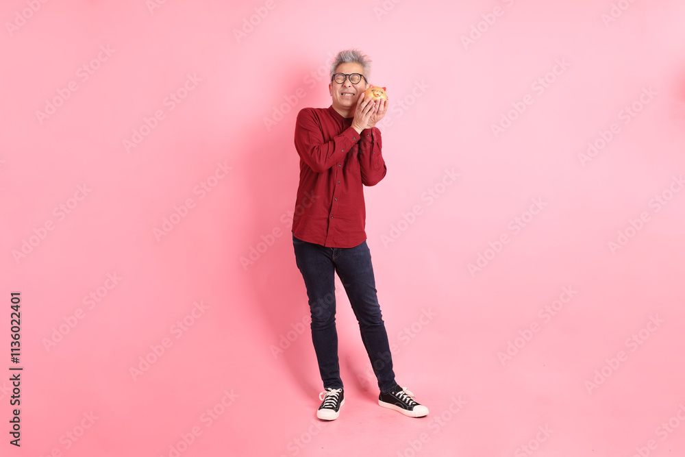 50s Man in red shirt 50s Man in red shirt