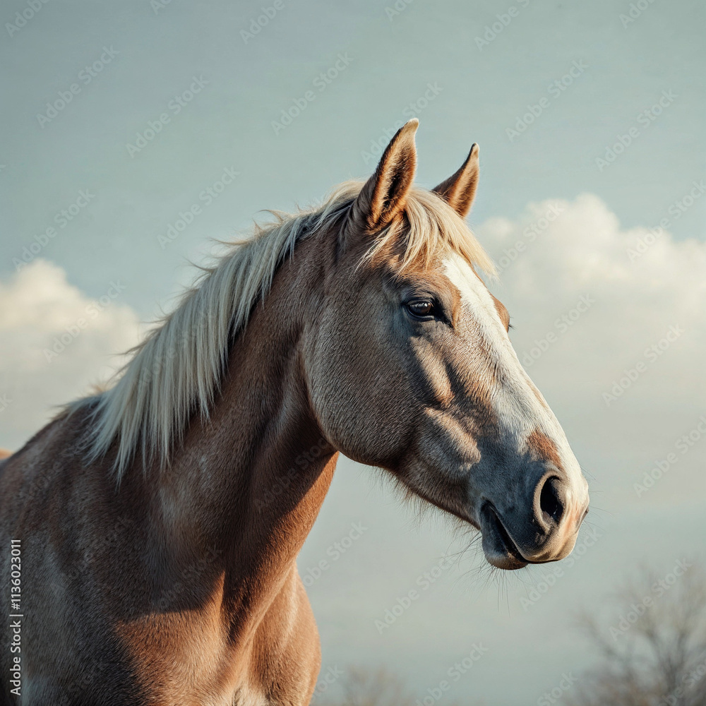 Obraz premium Concept photo of a horse with space for text