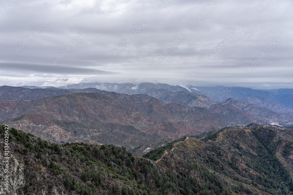 Fototapeta premium San Gabriel Mountains, Los Angeles County, California. Angeles National Forest / San Gabriel Mountains National Monument. Mount Wilson
