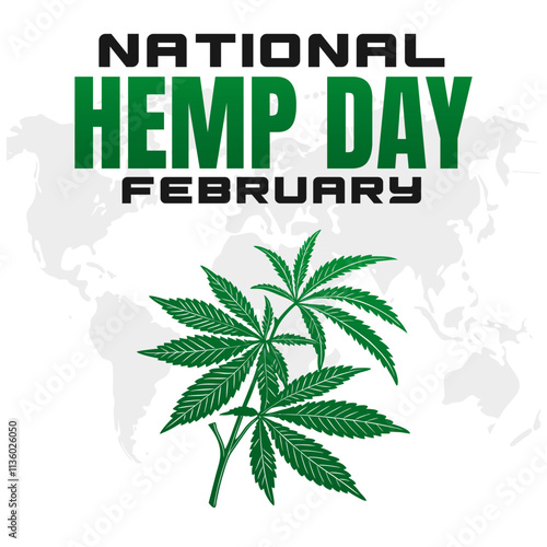 NATIONAL HEMP DAY Vector Illustration for post background