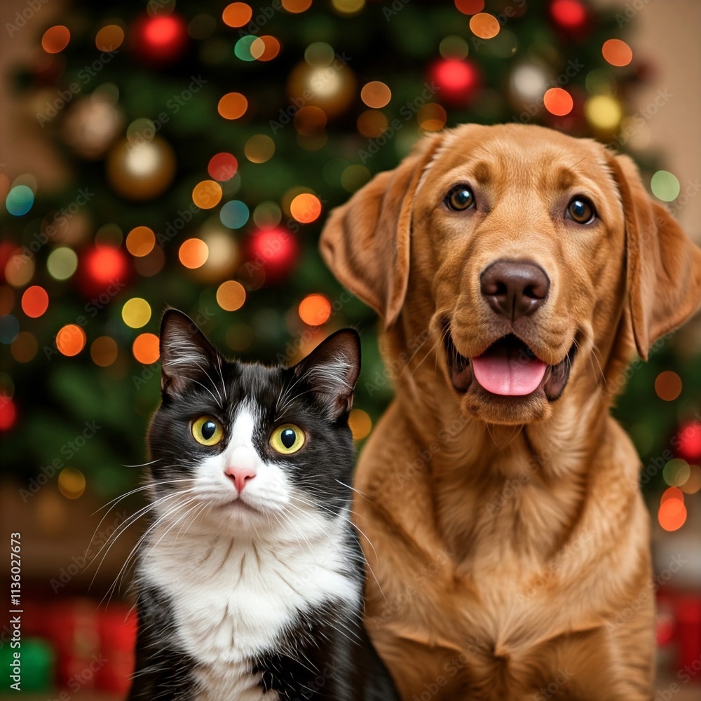 christmas cat and dog christmas cat and dog