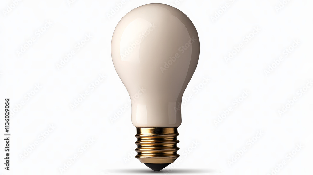 Classic Lightbulb: A simple yet essential lightbulb, featuring a traditional design with a frosted glass bulb and a gold-colored base. Classic Lightbulb: A simple yet essential lightbulb, featuring a traditional design with a frosted glass bulb and a gold-colored base.