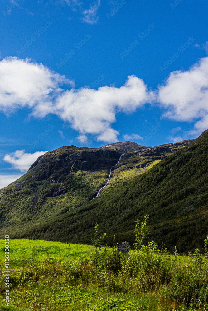 landscape with mountains and sky in Norway landscape with mountains and sky in Norway