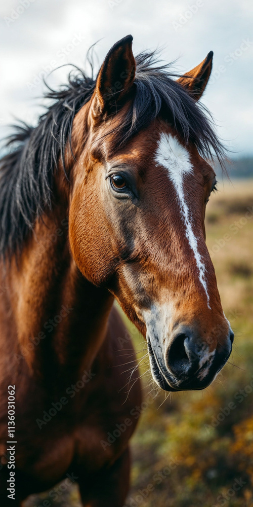 Obraz premium Concept photo of a horse with space for text