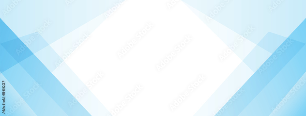 Fototapeta premium Minimal light blue abstract banner background vector with overlapping geometric shapes and copy space. Perfect for backgrounds, banners, templates, brochures, flyers, and presentations.