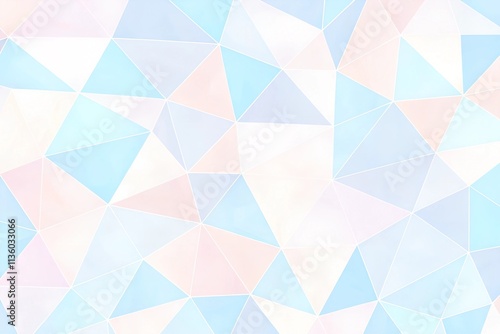 Pastel Blue, Pink, and Mint Low-Poly Triangle Background