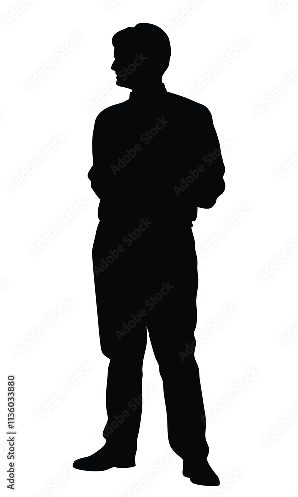 A person standing and observing silhouette A person standing and observing silhouette
