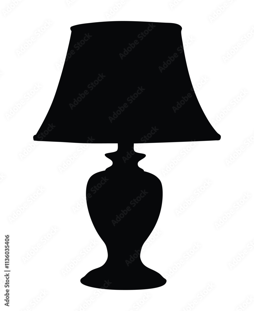 Lamp with lampshade silhouette illustration Lamp with lampshade silhouette illustration