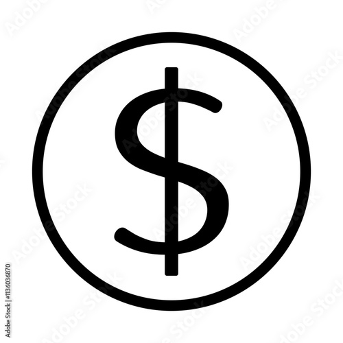 symbol dolara ikona, grafika wektorowa