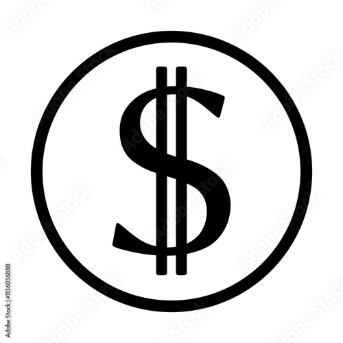 symbol dolara ikona, grafika wektorowa