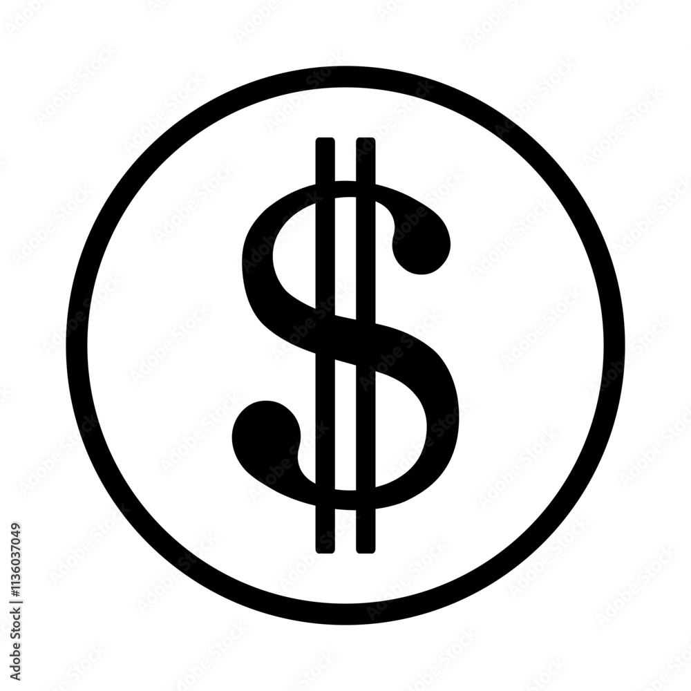 symbol dolara ikona, grafika wektorowa symbol dolara ikona, grafika wektorowa