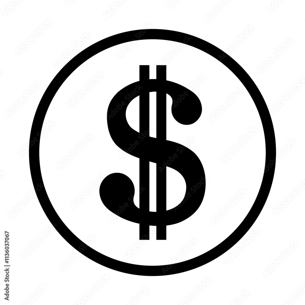 symbol dolara ikona, grafika wektorowa symbol dolara ikona, grafika wektorowa