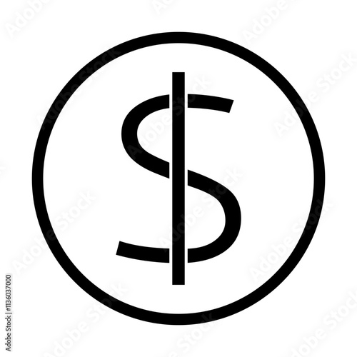 symbol dolara ikona, grafika wektorowa