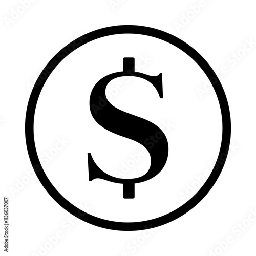 symbol dolara ikona, grafika wektorowa