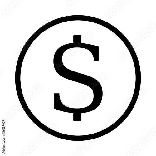 symbol dolara ikona, grafika wektorowa