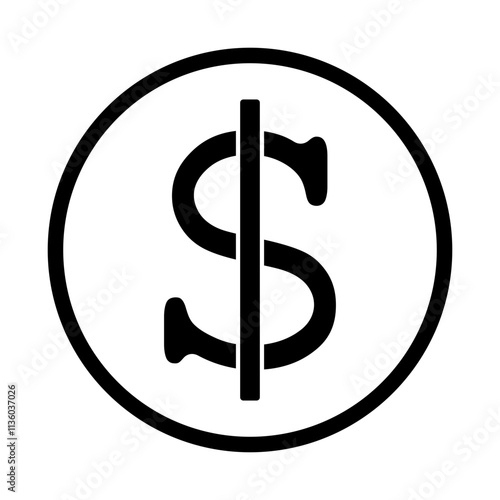 symbol dolara ikona, grafika wektorowa