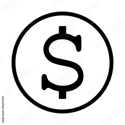 symbol dolara ikona, grafika wektorowa