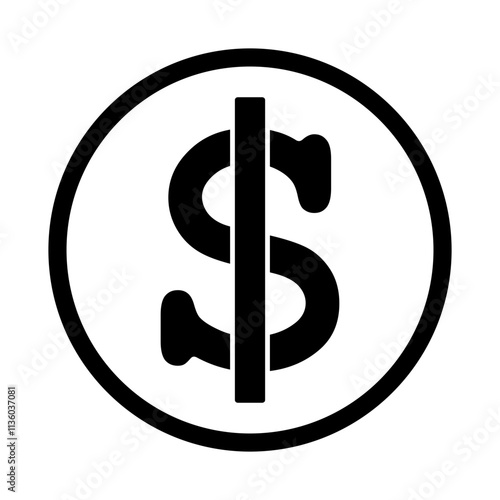 symbol dolara ikona, grafika wektorowa