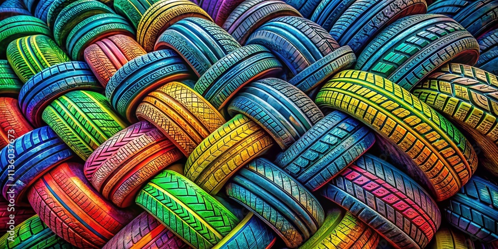 Aerial View of Unique Tire Pattern Texture Creating a Striking Background for Creative Projects and Design Use in Automotive, Industrial, and Abstract Themes Aerial View of Unique Tire Pattern Texture Creating a Striking Background for Creative Projects and Design Use in Automotive, Industrial, and Abstract Themes