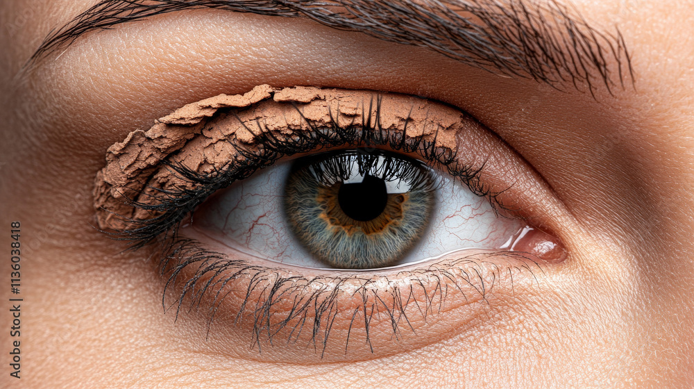 Obraz premium Close-up Eye with Textured Makeup