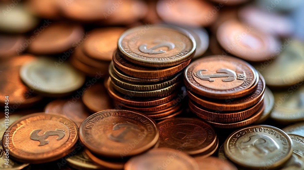 Stack of Copper Coins Symbolizing Financial Savings and Wealth Accumulation : Generative AI Stack of Copper Coins Symbolizing Financial Savings and Wealth Accumulation : Generative AI