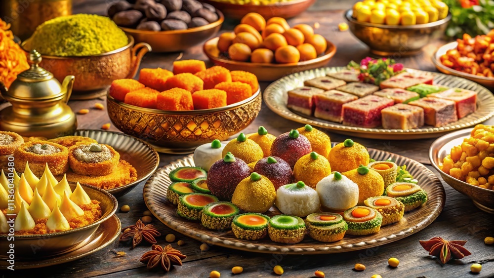AI Generated Krishna's Feast: Divine Indian Food Photography AI Generated Krishna's Feast: Divine Indian Food Photography