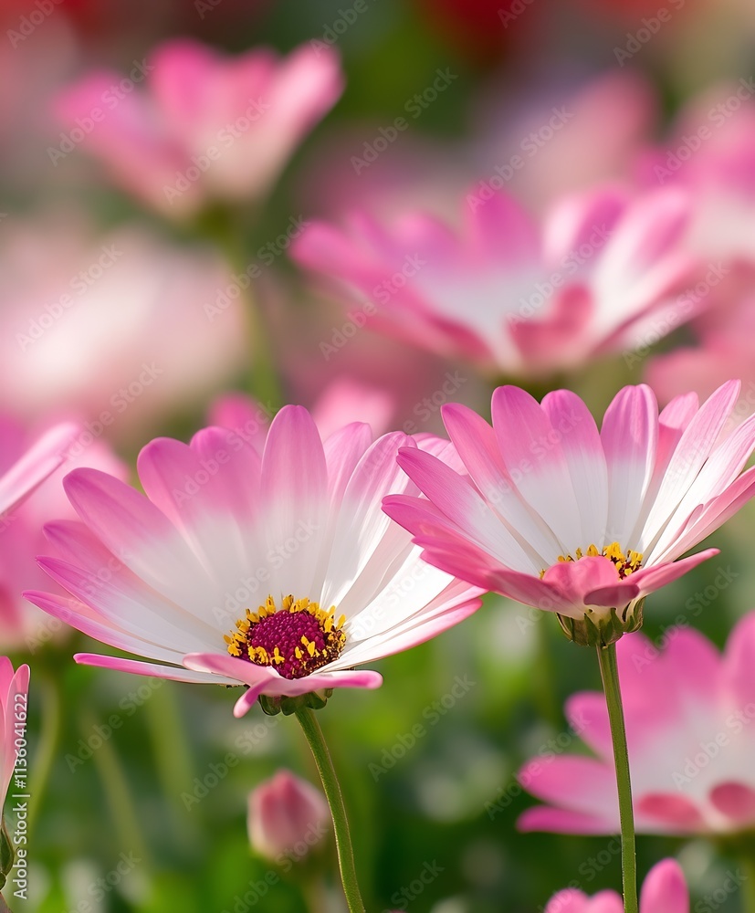 Vibrant Pink Flowers in Full Bloom with Soft Focus and Natural Sunlight : Generative AI Vibrant Pink Flowers in Full Bloom with Soft Focus and Natural Sunlight : Generative AI