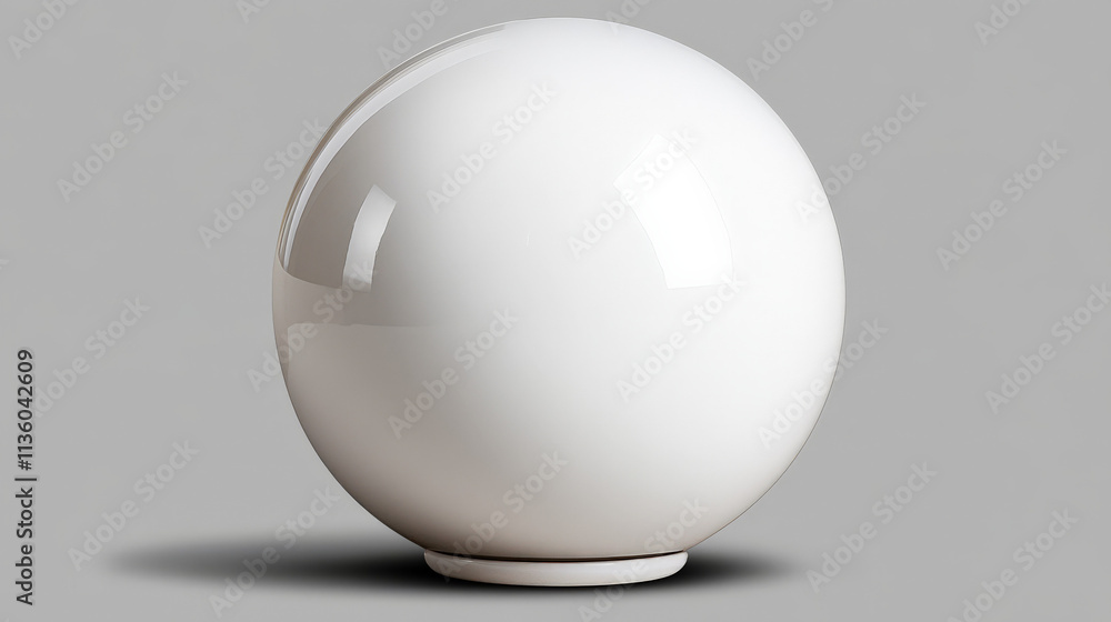 Glossy White Sphere: A pristine, perfectly round sphere with a smooth, glossy finish. The sphere is positioned on a subtle base and cast a soft shadow, creating a sense of depth and dimension. Glossy White Sphere: A pristine, perfectly round sphere with a smooth, glossy finish. The sphere is positioned on a subtle base and cast a soft shadow, creating a sense of depth and dimension.