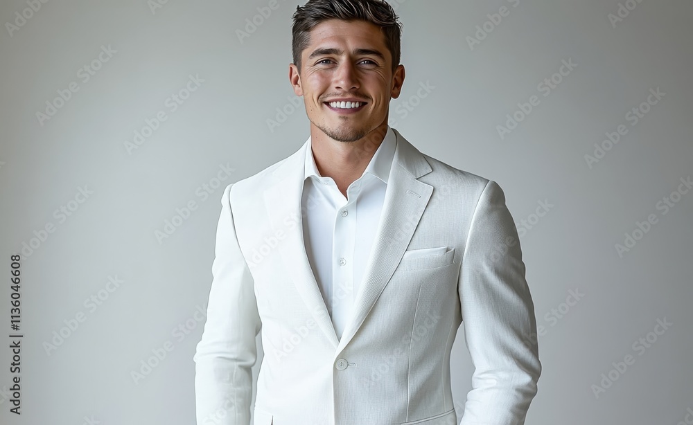 Confident businessman with a suit and a smile in a studio background, He looking at the camera