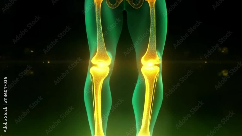 human bone animation 4k. Anatomy X-ray of Human skeleton Concept Stock ...