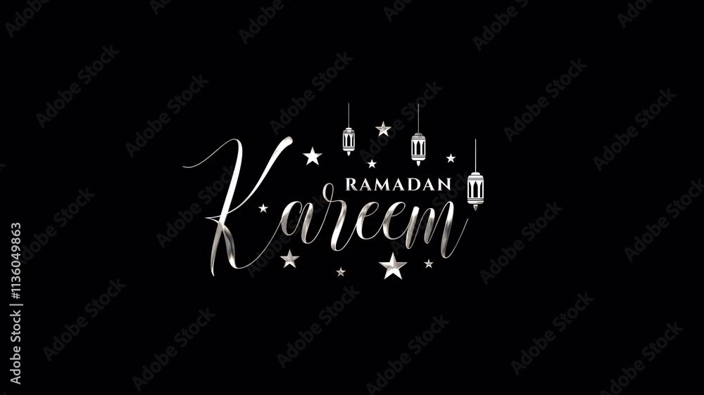 Ramadan Kareem text animation in silver color. Suitable for Ramadan celebration greeting and opening video. Features 4k and transparent background Ramadan Kareem text animation in silver color. Suitable for Ramadan celebration greeting and opening video. Features 4k and transparent background