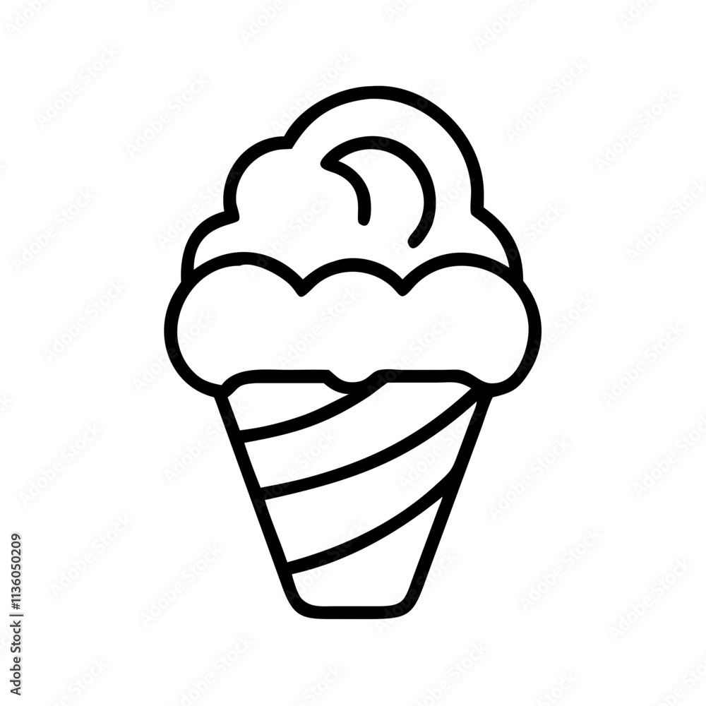 rainbow sherbet icon, ice cream day line art, ice cream icon - simple black line art icon of rainbow sherbet, symbolizing ice cream day celebrations. ice cream vector art. rainbow sherbet icon, ice cream day line art, ice cream icon - simple black line art icon of rainbow sherbet, symbolizing ice cream day celebrations. ice cream vector art.