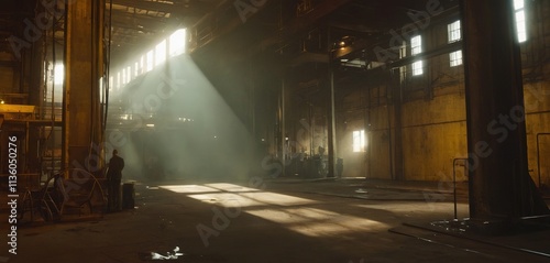 Metallic textures, reflecting and distorting light in an industrial dreamscape