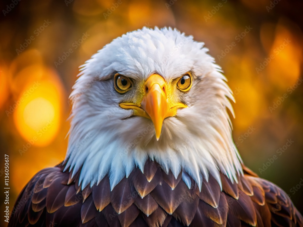 Fototapeta premium Bald Eagle Portrait: Majestic American Bird of Prey Photography