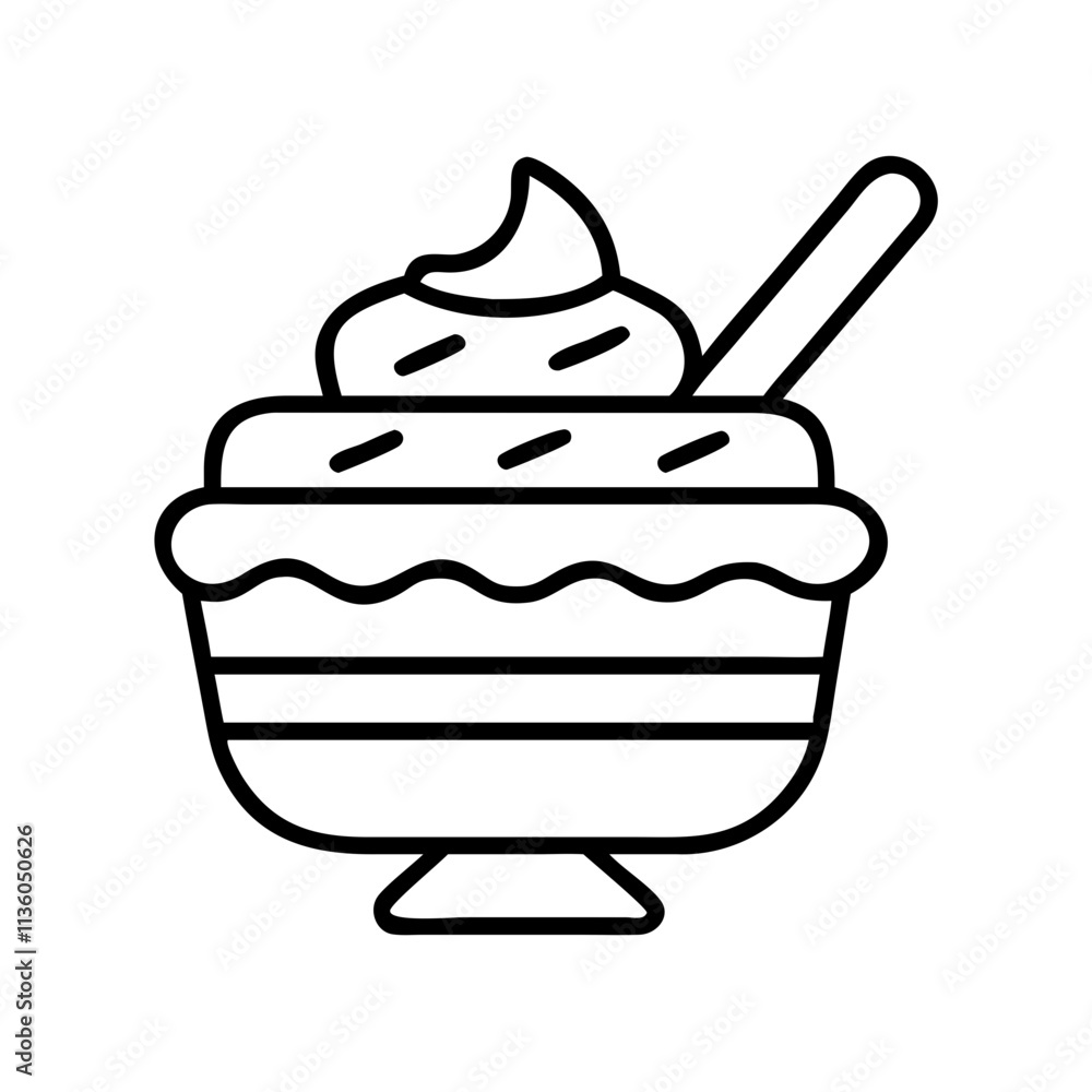 tiramisu ice cream icon, ice cream day line art, ice cream icon - simple black line art icon of tiramisu ice cream, symbolizing ice cream day celebrations. ice cream vector art. tiramisu ice cream icon, ice cream day line art, ice cream icon - simple black line art icon of tiramisu ice cream, symbolizing ice cream day celebrations. ice cream vector art.