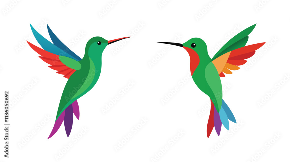 Fototapeta premium hummingbirds vector illustration
