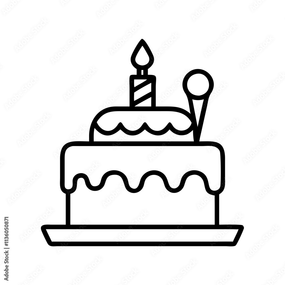 birthday cake ice cream icon, ice cream day line art, ice cream icon - simple black line art icon of birthday cake ice cream, symbolizing ice cream day celebrations. ice cream vector art. birthday cake ice cream icon, ice cream day line art, ice cream icon - simple black line art icon of birthday cake ice cream, symbolizing ice cream day celebrations. ice cream vector art.