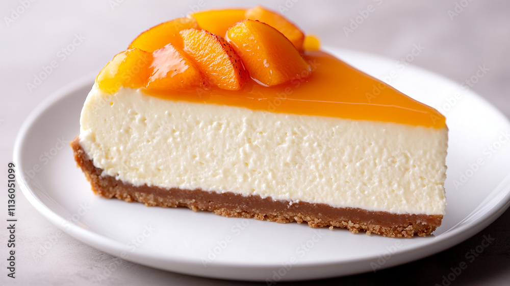 Mouthwatering Cheesecake with Creamy Texture and Fresh Fruits, Perfect for Dessert Lovers on a White Plate Mouthwatering Cheesecake with Creamy Texture and Fresh Fruits, Perfect for Dessert Lovers on a White Plate