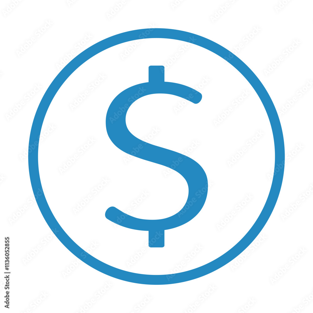 niebieski symbol dolara, grafika wektorowa niebieski symbol dolara, grafika wektorowa