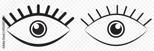 Open and closed eye icon. Vector illustration. eps 10.