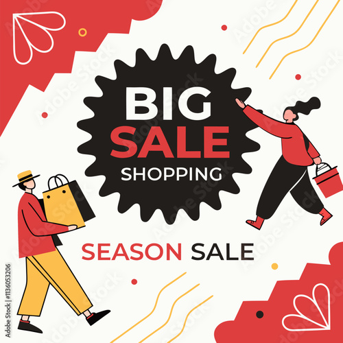 Big Sale Shopping Season Sale Trendy Illustration