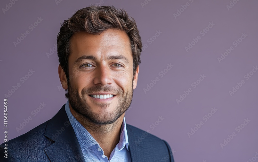 Confident businessman with a suit and a smile in a studio background, He looking at the camera Confident businessman with a suit and a smile in a studio background, He looking at the camera