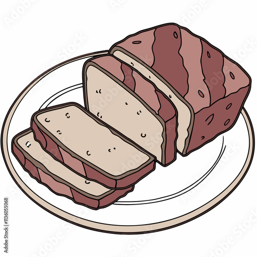 Delicious Sliced Loaf Cake on Plate Bakery Dessert Sweet Treat