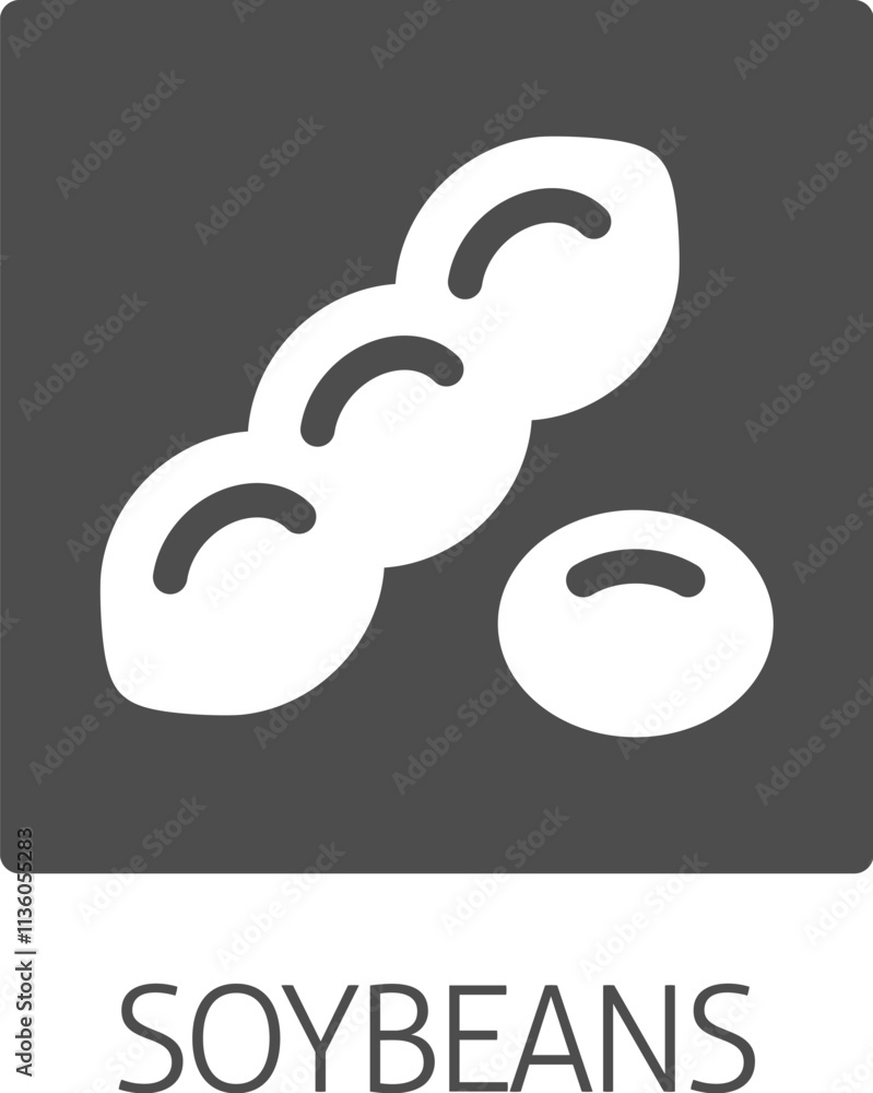 A soybean soy bean food allergen icon concept. Possibly an icon for the allergen or allergy. A soybean soy bean food allergen icon concept. Possibly an icon for the allergen or allergy.