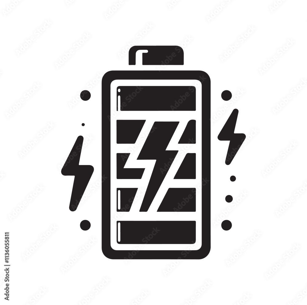 battery charge icon silhouette vector illustration battery charge icon silhouette vector illustration