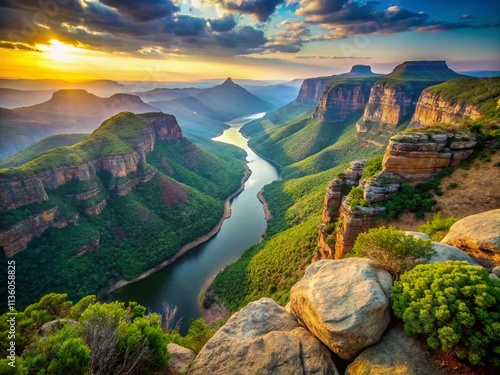 Blyderiver Canyon Mpumalanga South Africa Bokeh Photography: Stunning Landscape Scenery photo