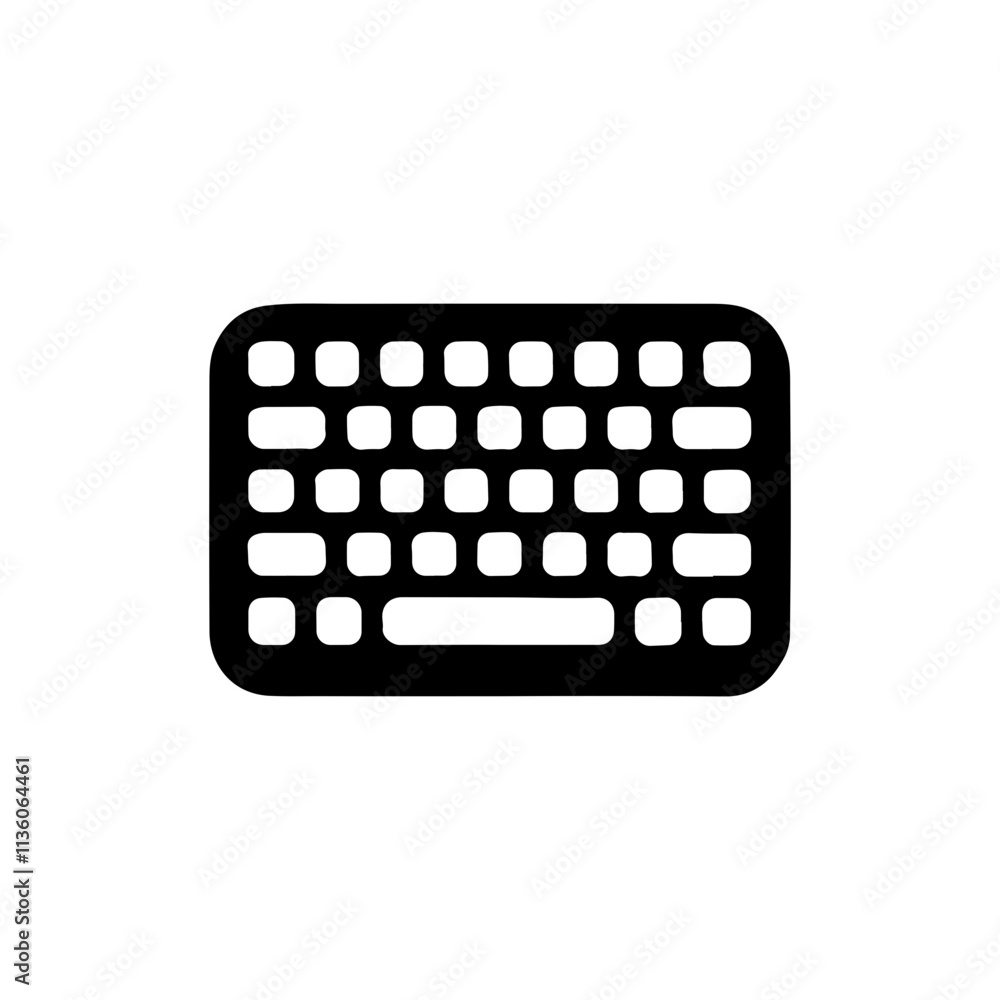 keyboard as a simple single icon logo black and white vector illustration, isolated on transparent background keyboard as a simple single icon logo black and white vector illustration, isolated on transparent background