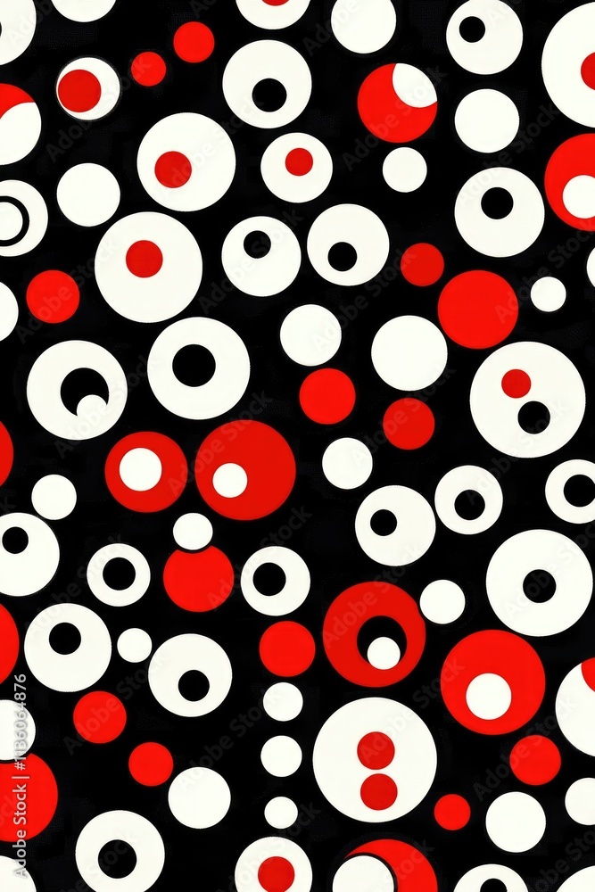 Abstract Red White Black Circle Pattern Design Abstract Red White Black Circle Pattern Design