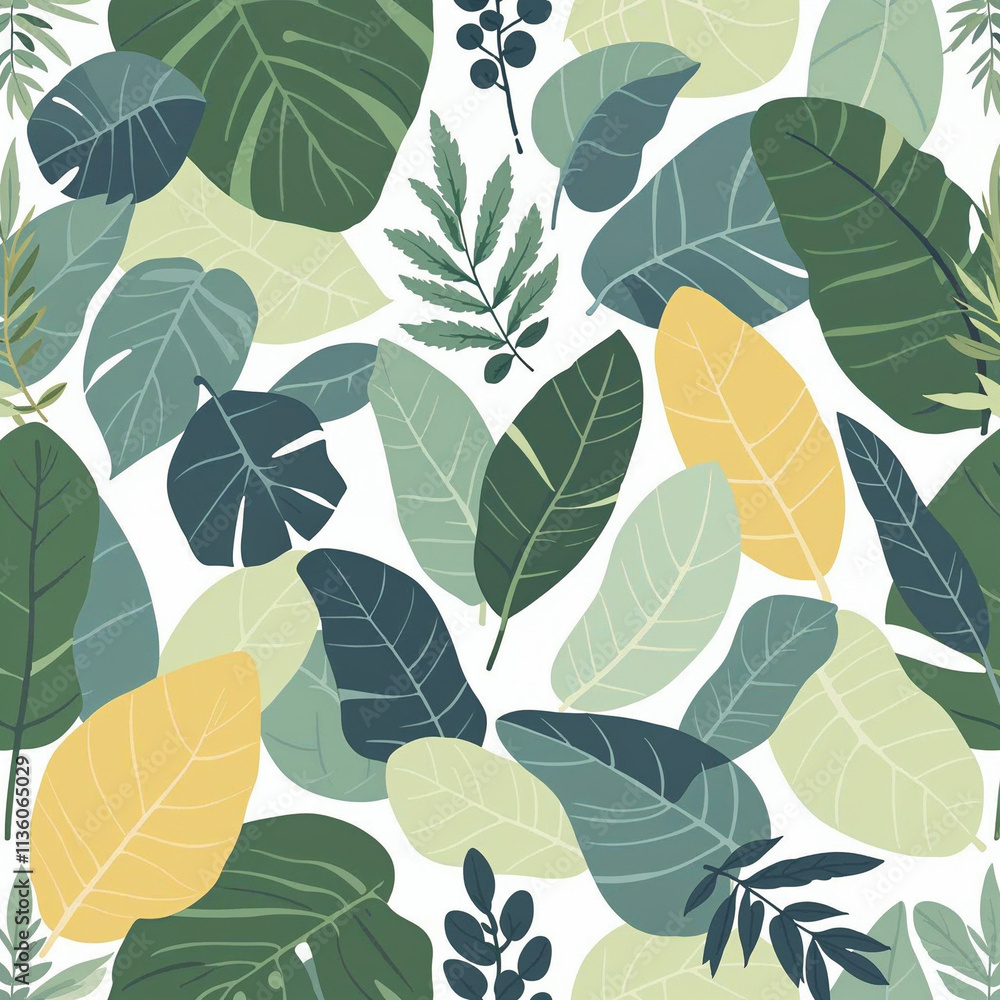 Seamless pattern with flowers and leaves, floral background, romantic background Seamless pattern with flowers and leaves, floral background, romantic background